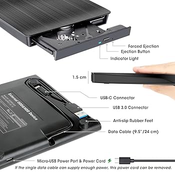 FlCHT DO36 CDとDVD Amazon.com: ROOFULL External CD DVD Drive for Laptop 8-in-1